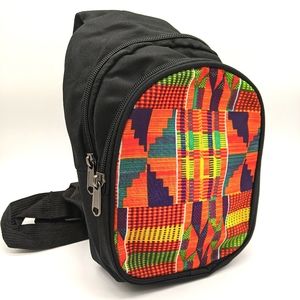 African Print Crossbody Mini Backpack